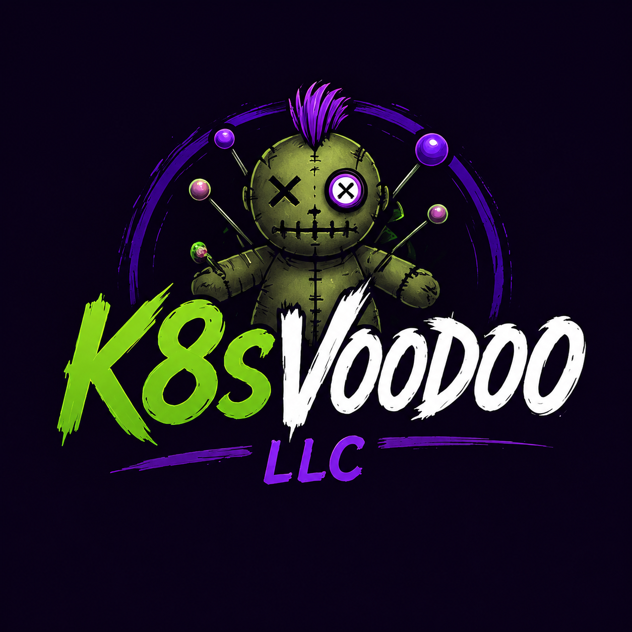 K8sVoodoo LLC stitched mascot logo